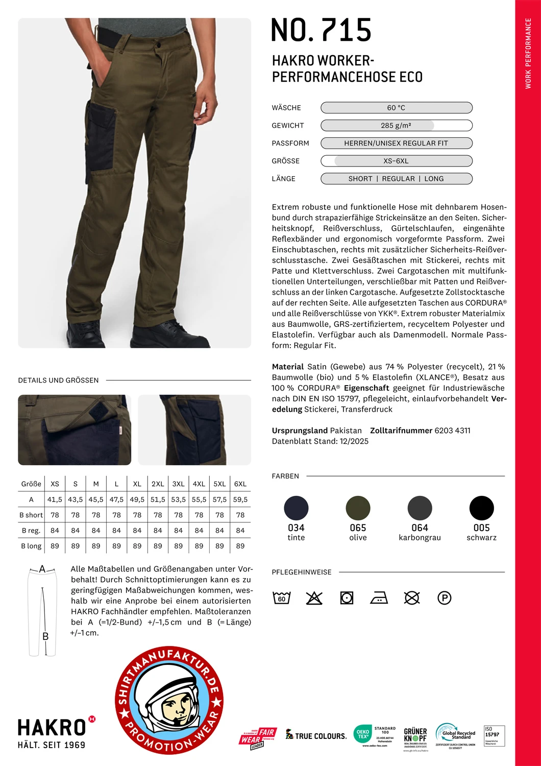 Hakro Worker Performancehose Eco