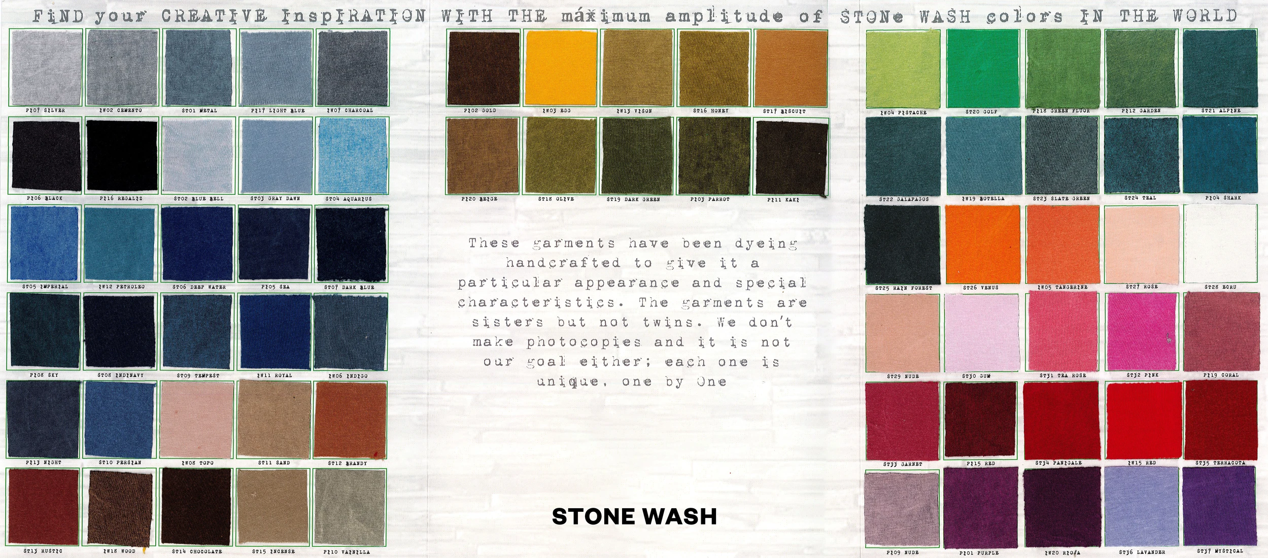 the stonewash-colours from Oltex Trading 