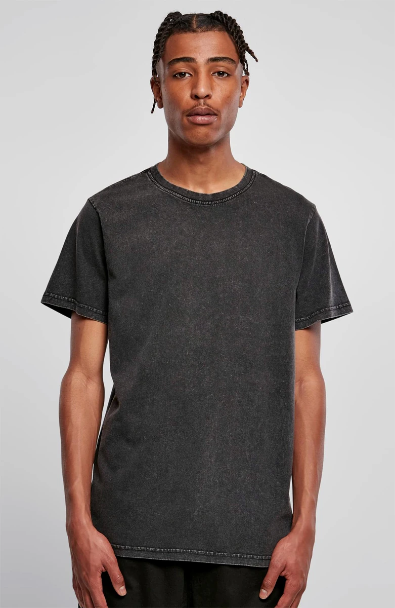 Build Your Brand, Acid Wash T-Shirt BY190, black