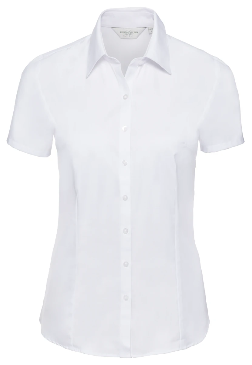 Russell Ladies Short Sleeve Tailored Herringbone Blouse