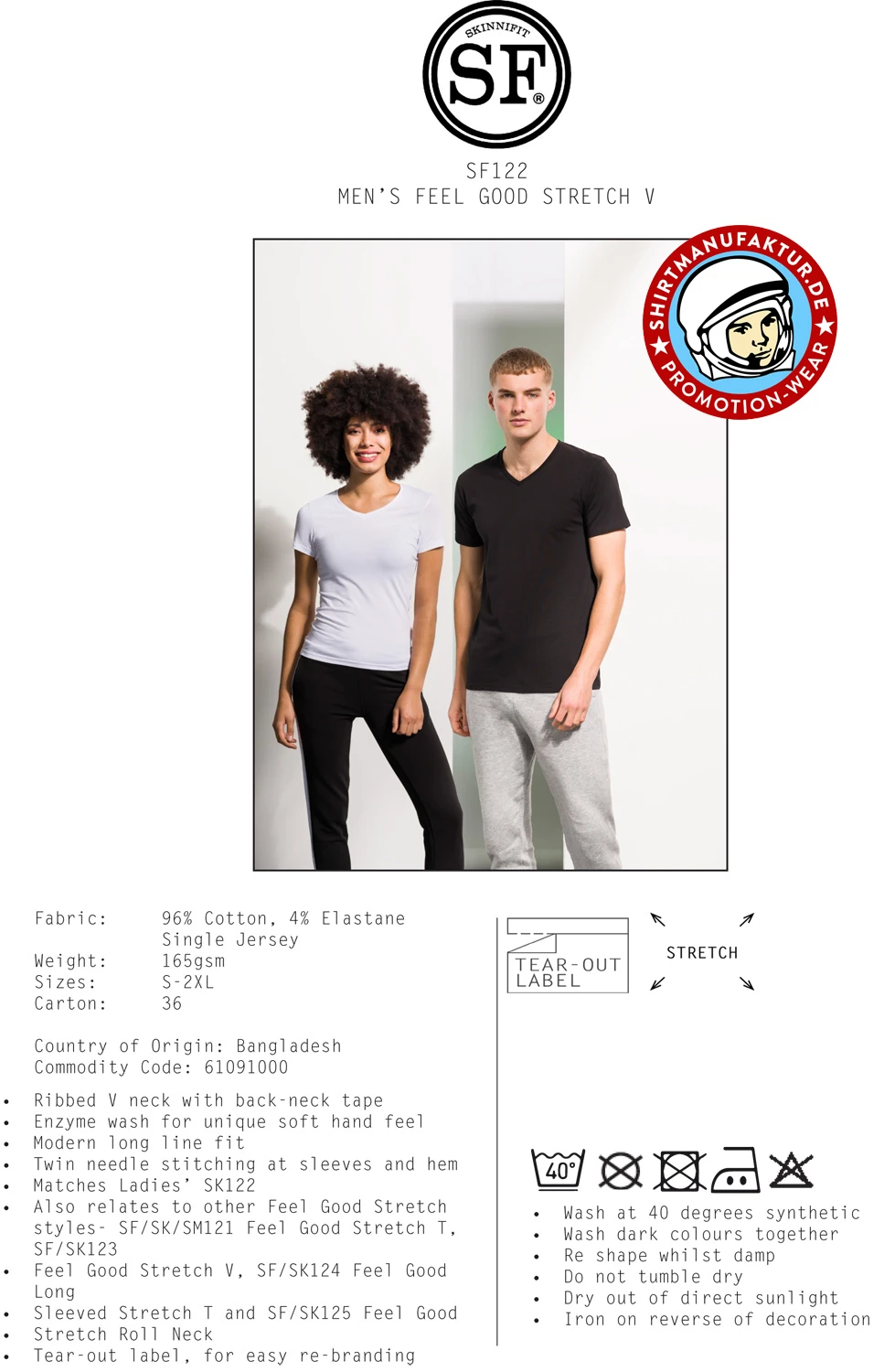 SkinniFit Feel Good Stretch V-Neck T