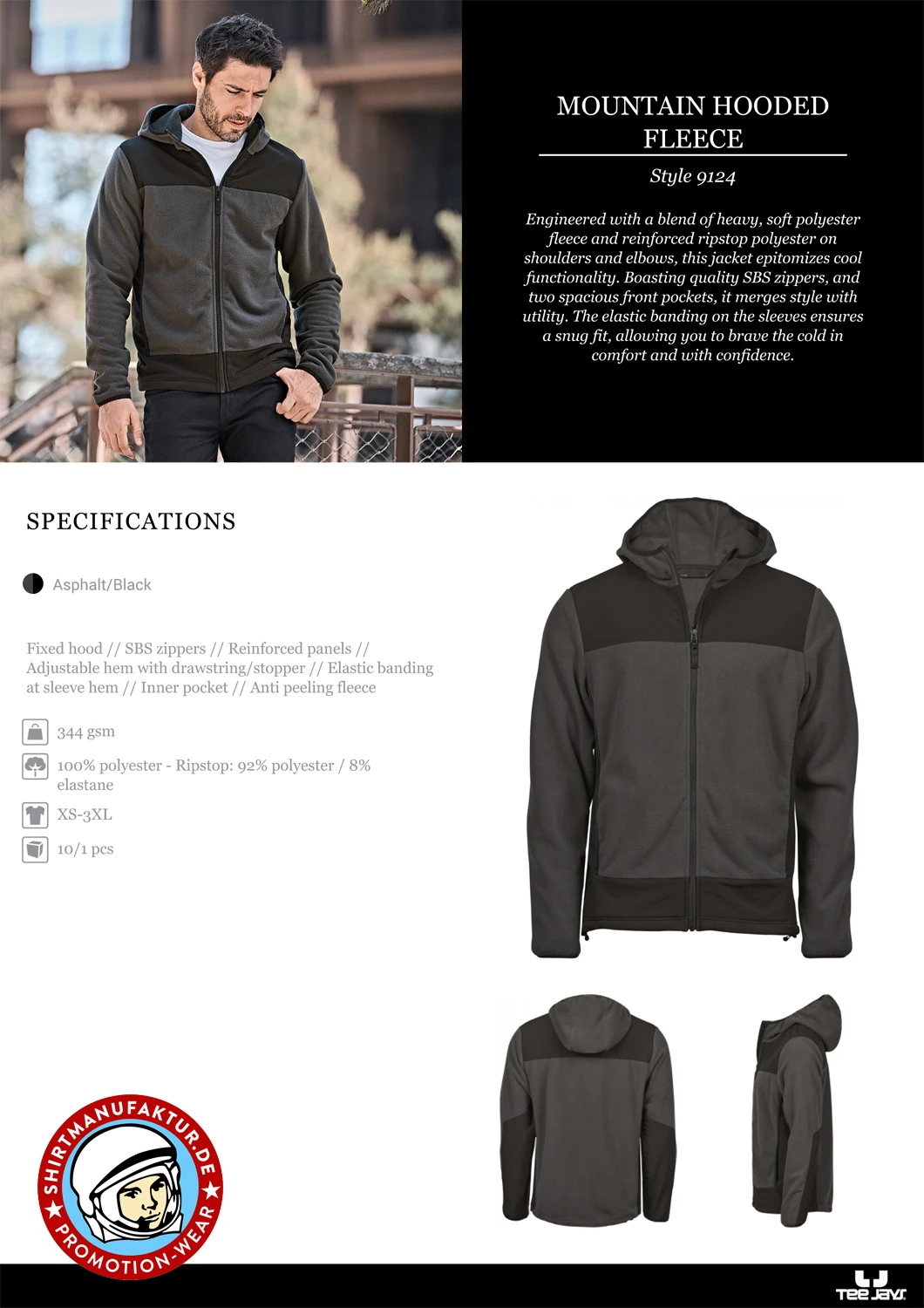 Tee Jays Mountain Hooded Fleece