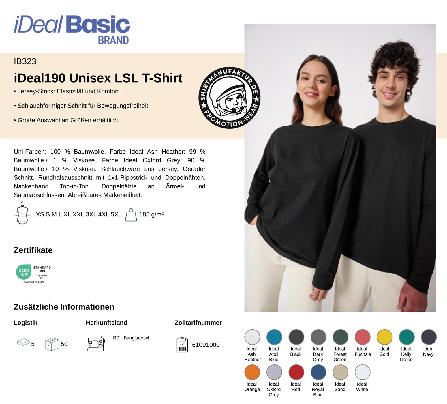 Ideal Basic Unisex 190 Longsleeve