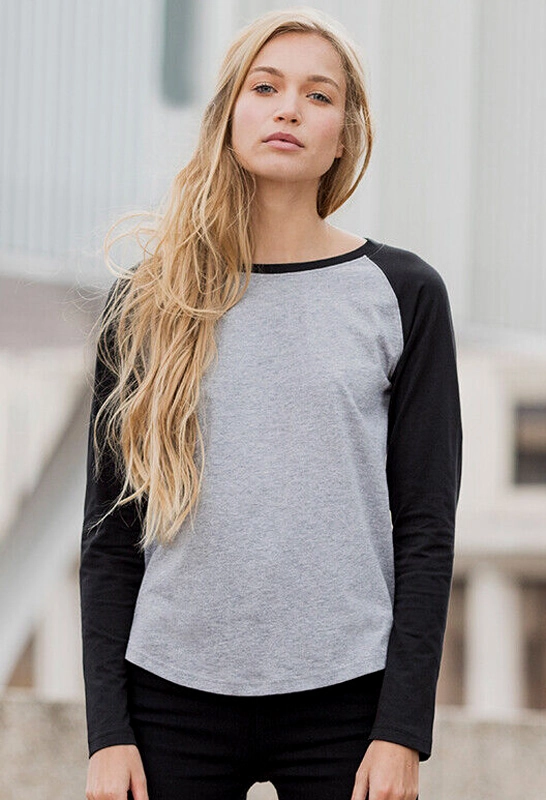 SkinniFit Womens Long Sleeved Baseball T