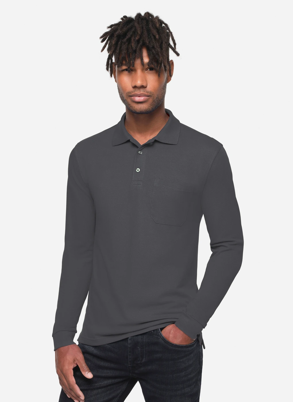 Hakro Pocket-Longsleeve-Polo Mikralinar Eco