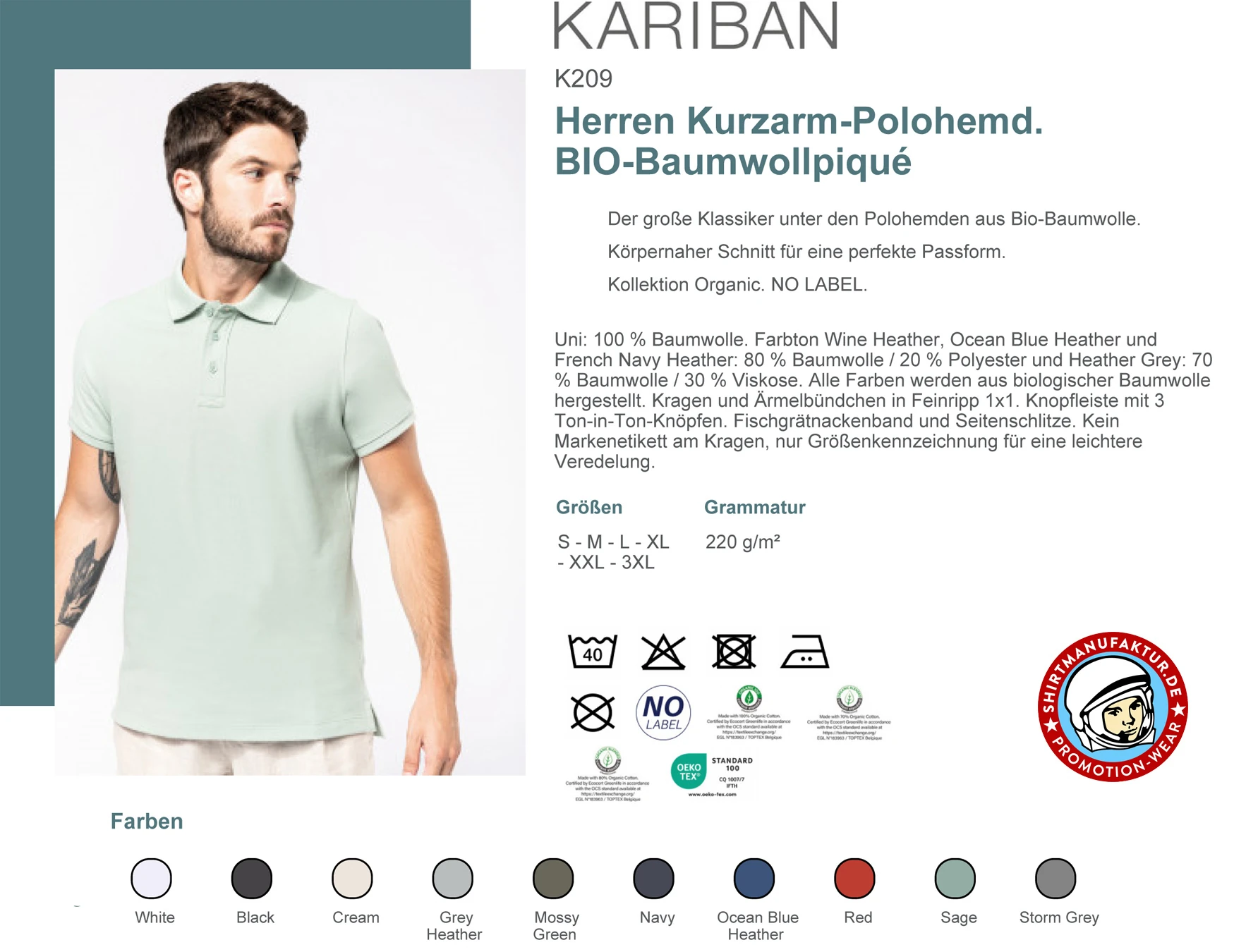 Kariban Kurzarm Polohemd