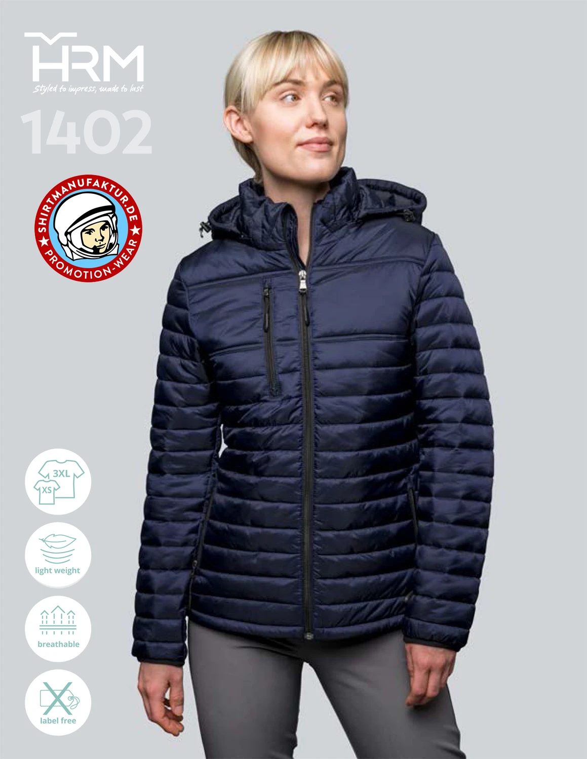 HRM Womens Premium Quilted Jacket
