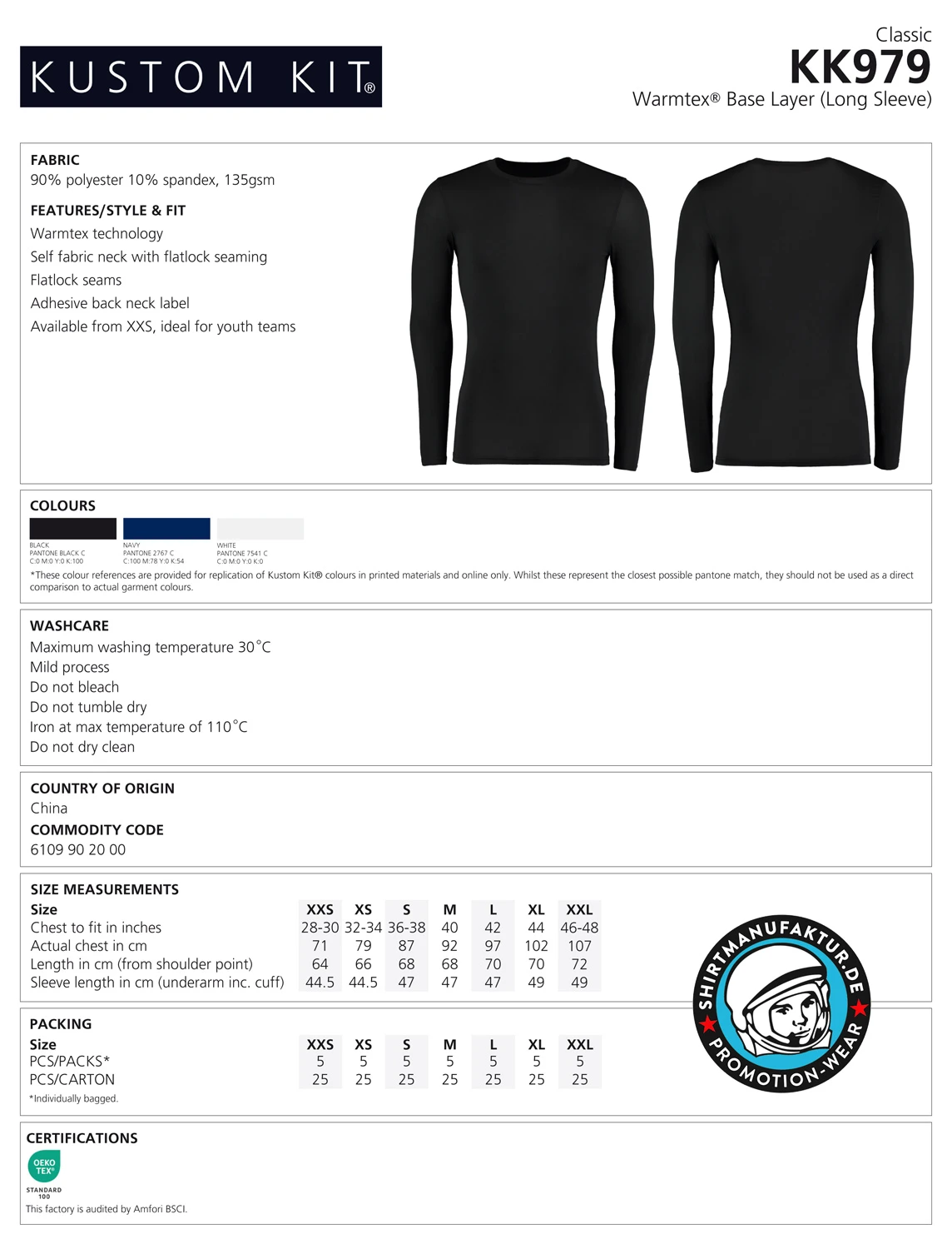 Kustom Kit Warmtex Base Layer Longsleeve