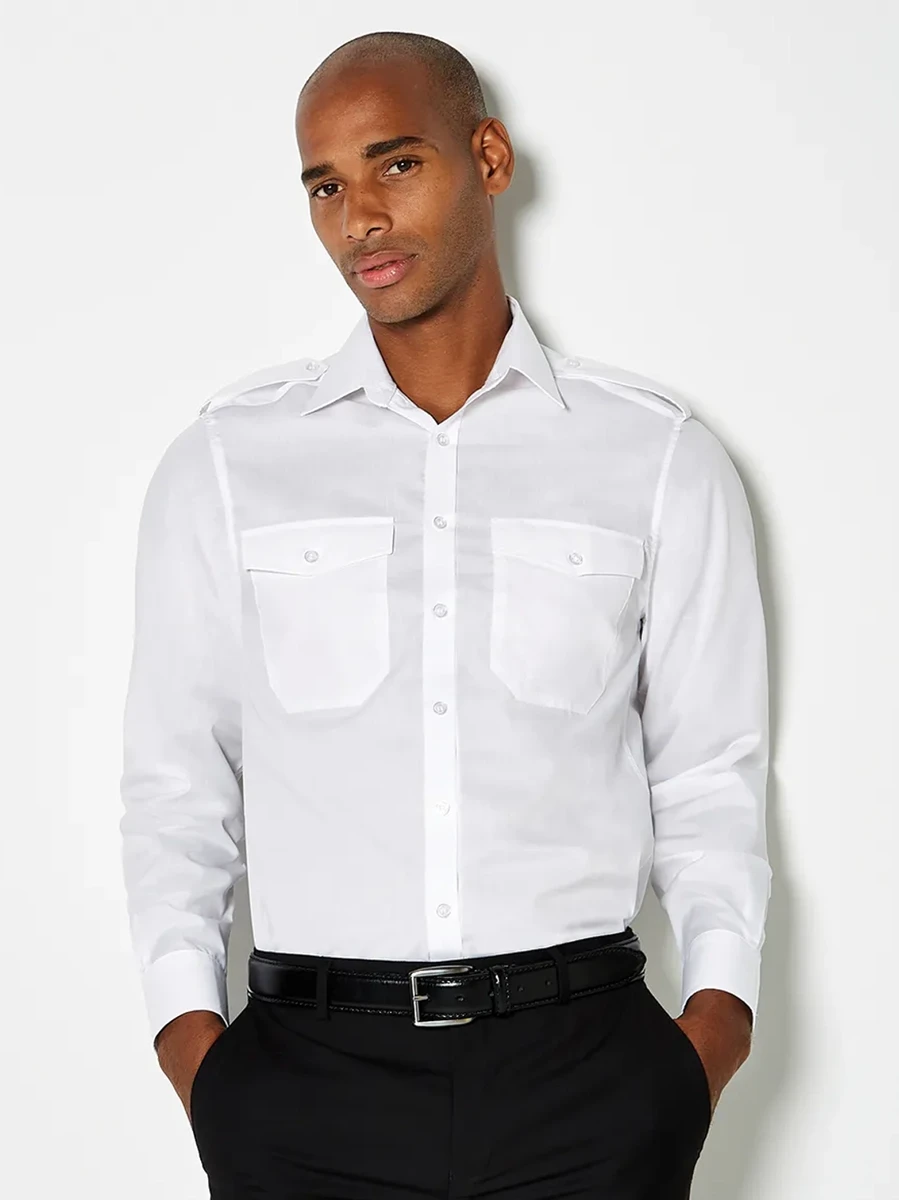 Kustom Kit Tailored Fit Pilot Shirt Longsleeve
