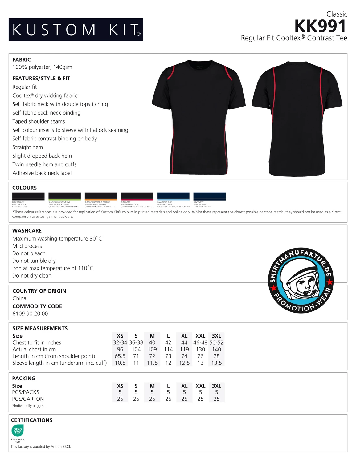 Kustom Kit Cooltex Contrast Tee