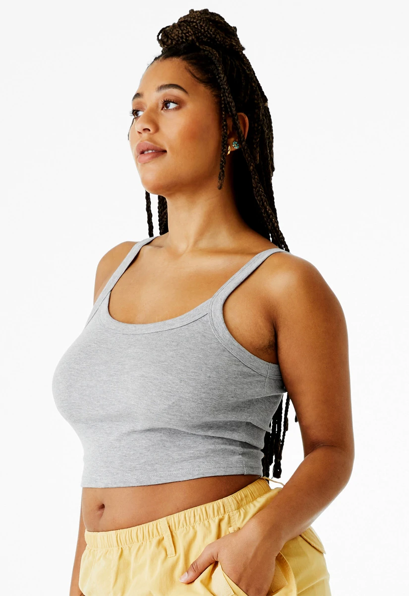 Bella Womens Micro Rib Spaghetti Strap Tank