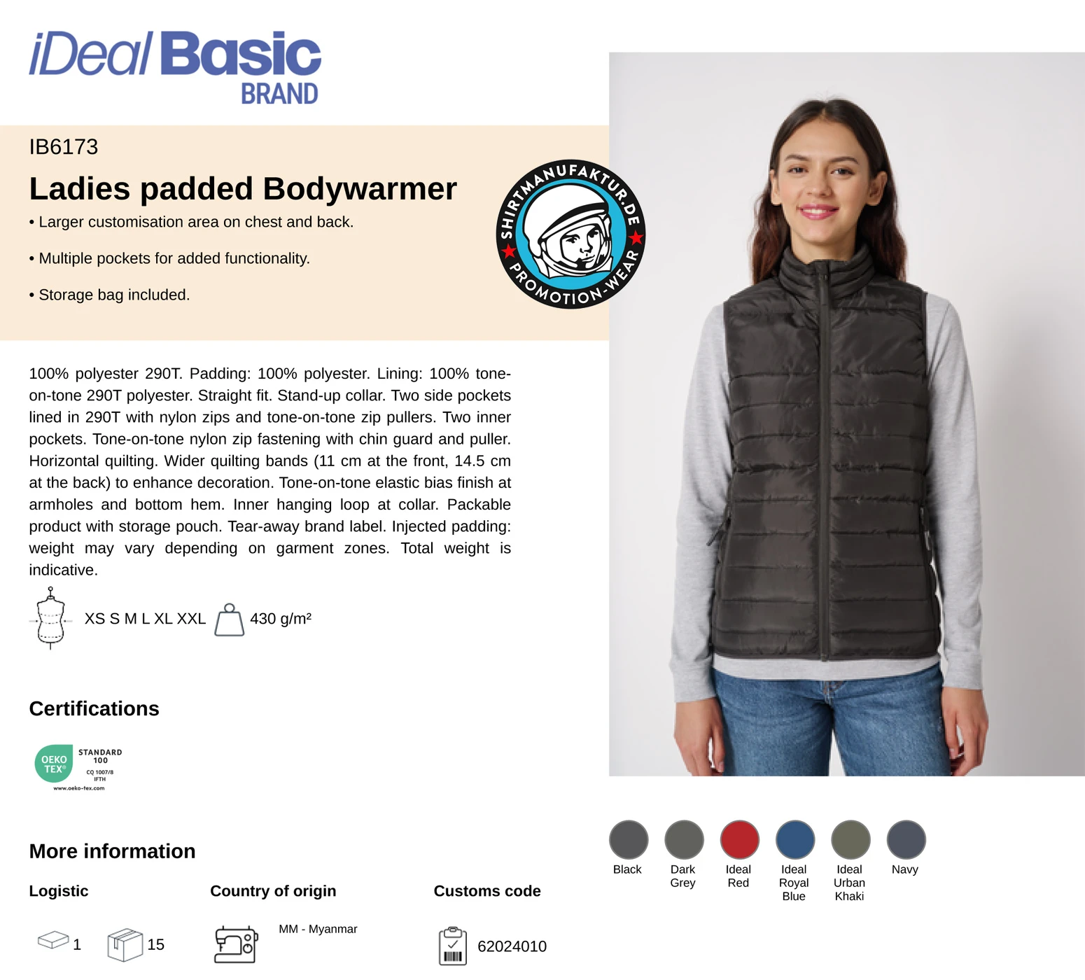 Ideal Basic Ladies Padded Bodywarmer