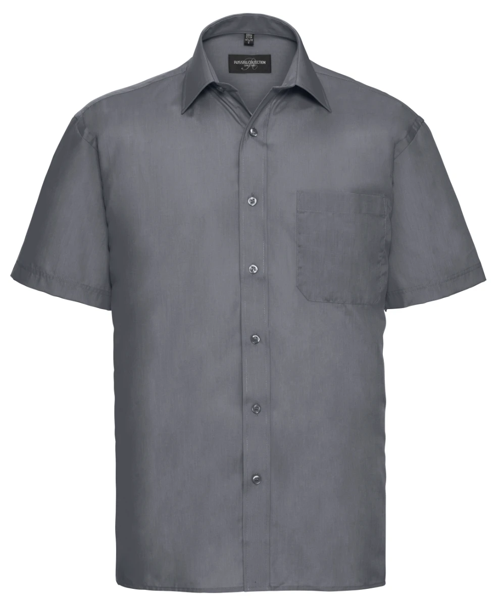 Russell Mens Short Sleeve Poly-Cotton Poplin Shirt