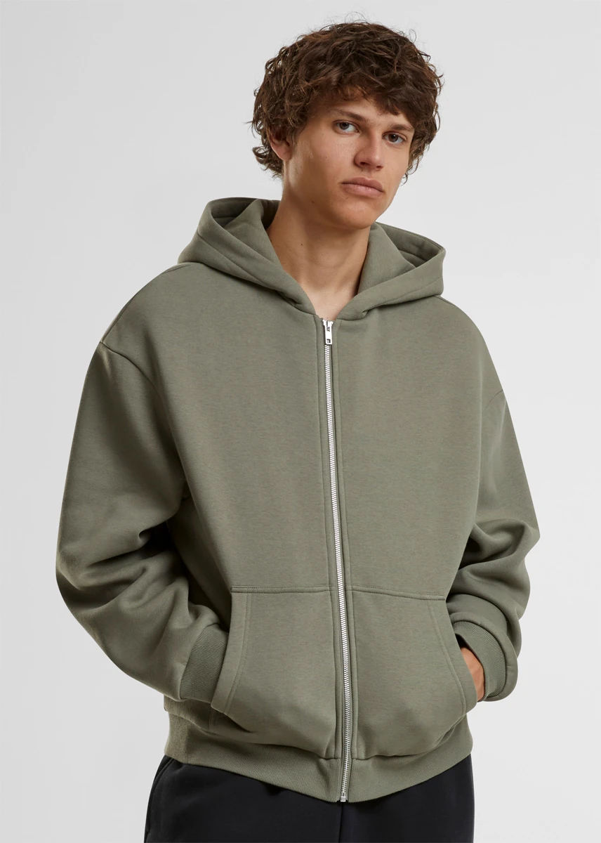 Build Your Brand Fluffy Zip Hoody