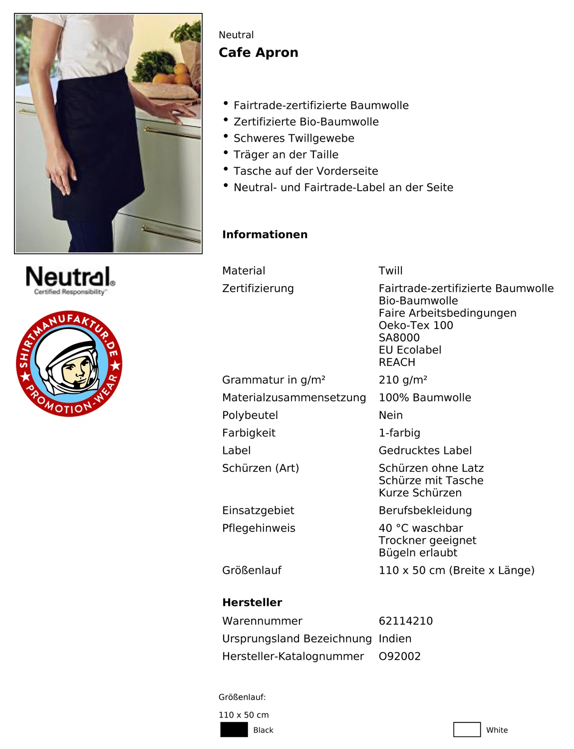 Neutral Cafe Apron