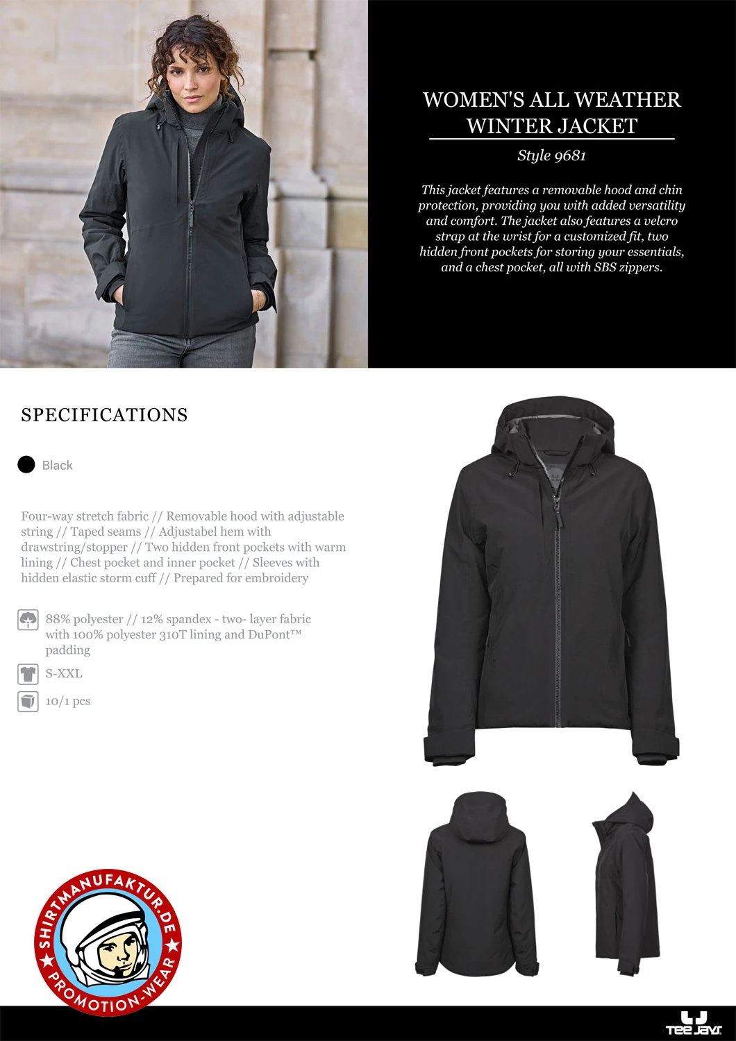 Tee Jays Womens All Weather Winter Jacket