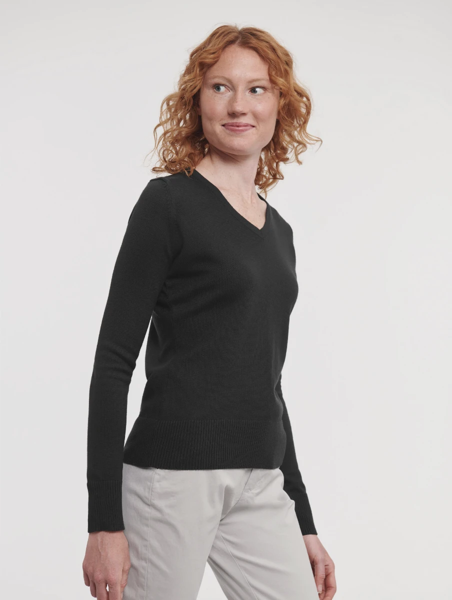 Russell Ladies V-Neck Knitted Pullover