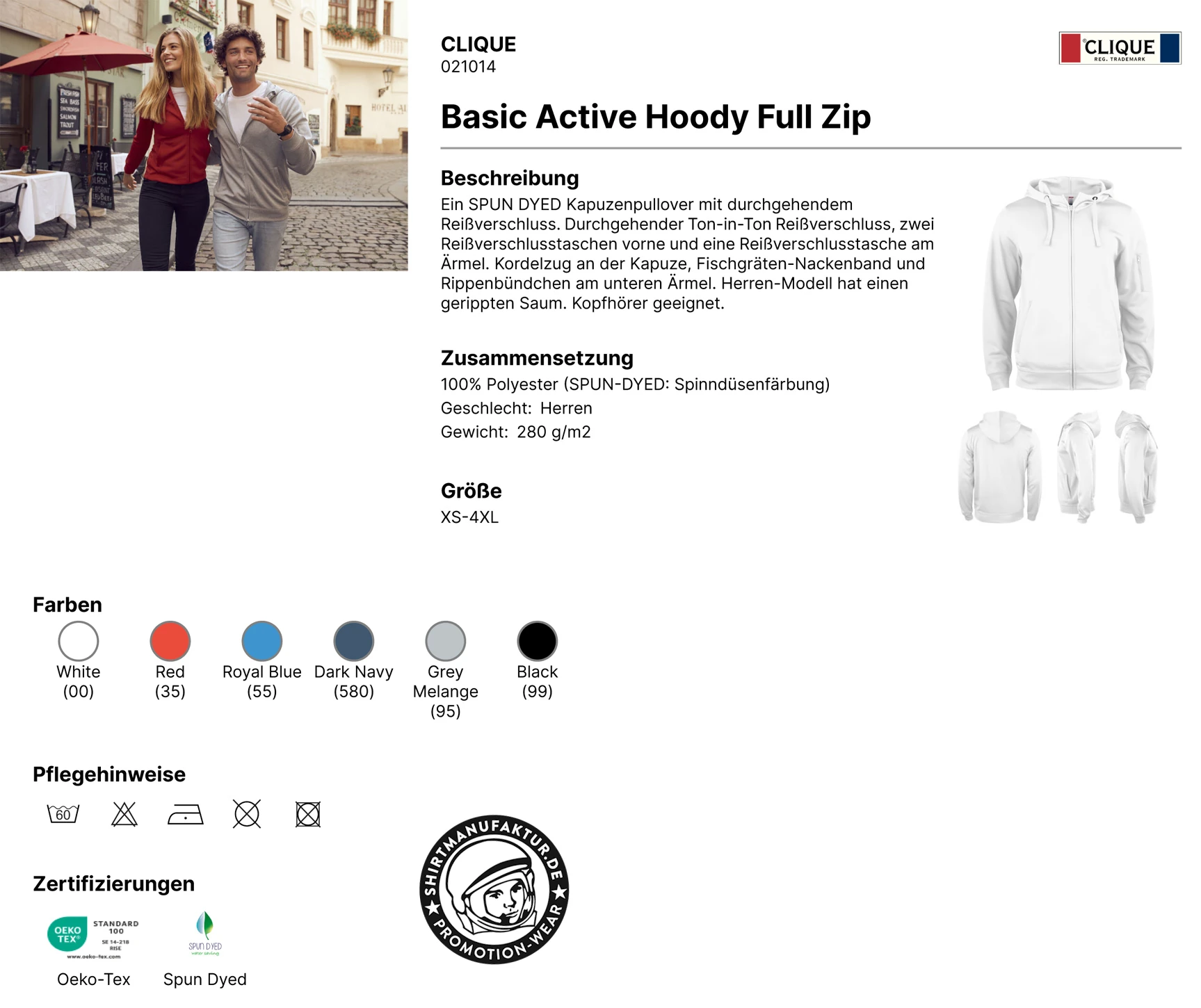Clique Basic Active Hoody Full Zip
