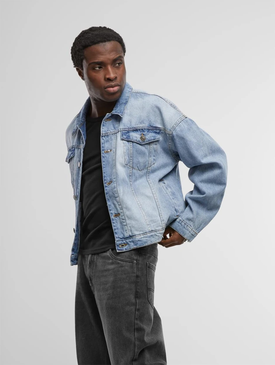 Build Your Brand Heavy Ounce Boxy Denim Jacket