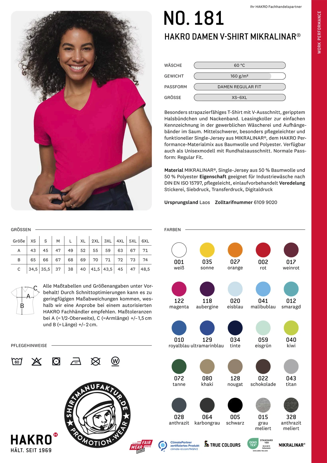 Hakro Ladies V-Shirt Mikralinar