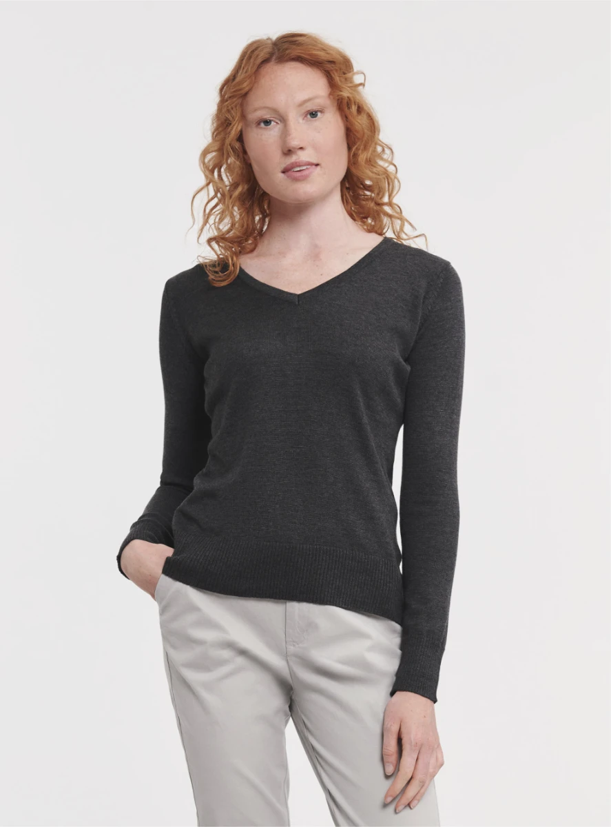 Russell Ladies V-Neck Knitted Pullover