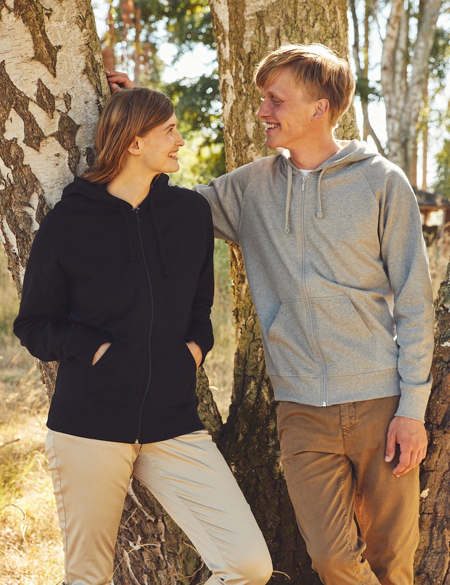 Neutral Unisex Tiger Cotton Hoodie With Zipper