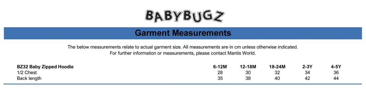 Babybugz Baby Zipped Hoodie