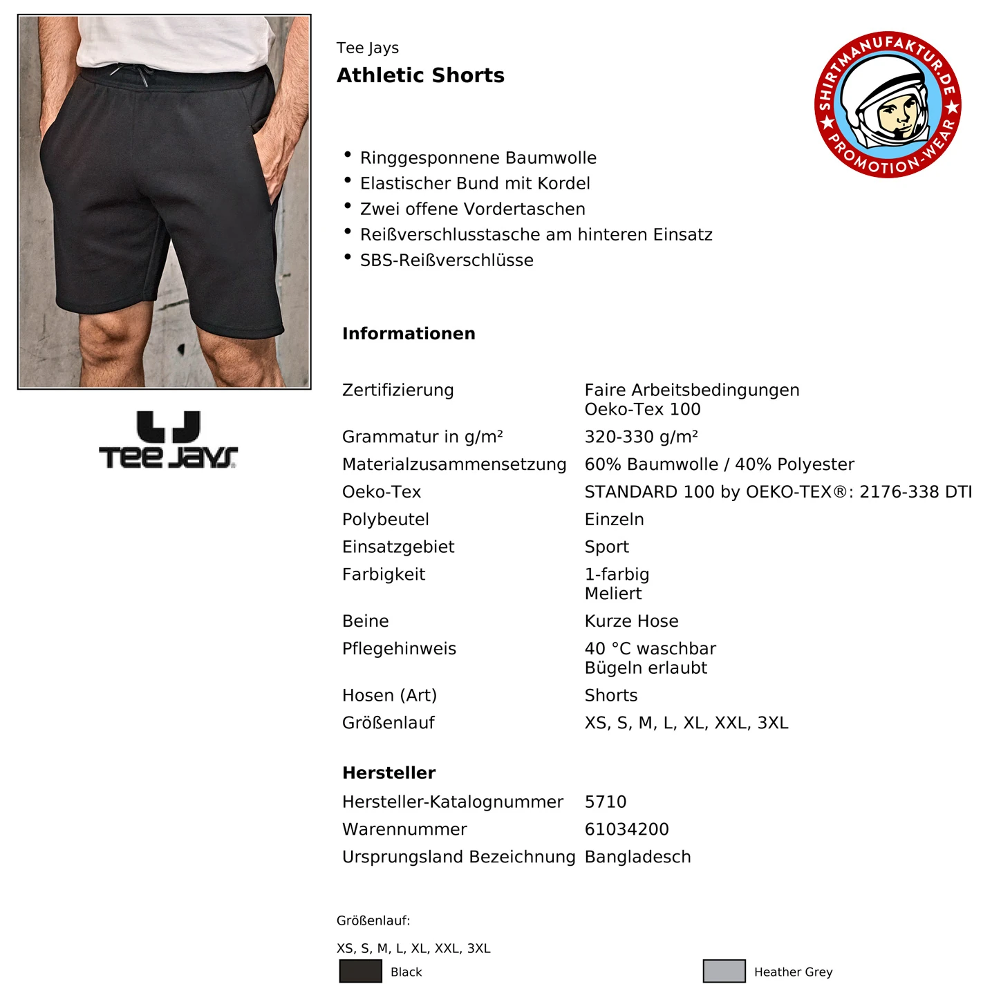 Tee Jays Athletic Shorts