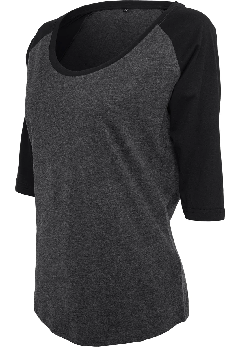 Build Your Brand Ladies 3/4 Contrast Raglan Tee