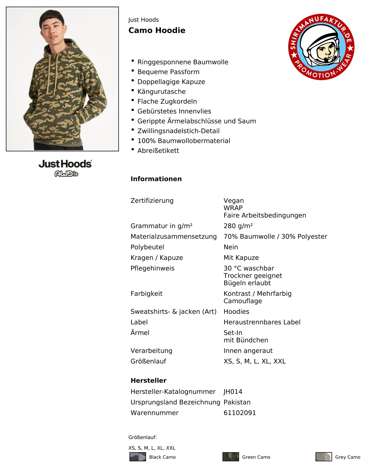 Just Hoods Camo Hoodie