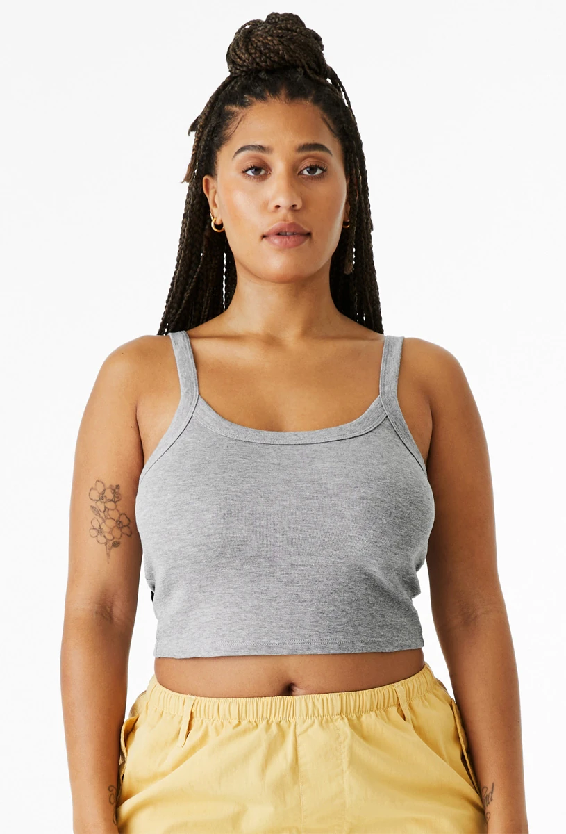 Bella Womens Micro Rib Spaghetti Strap Tank