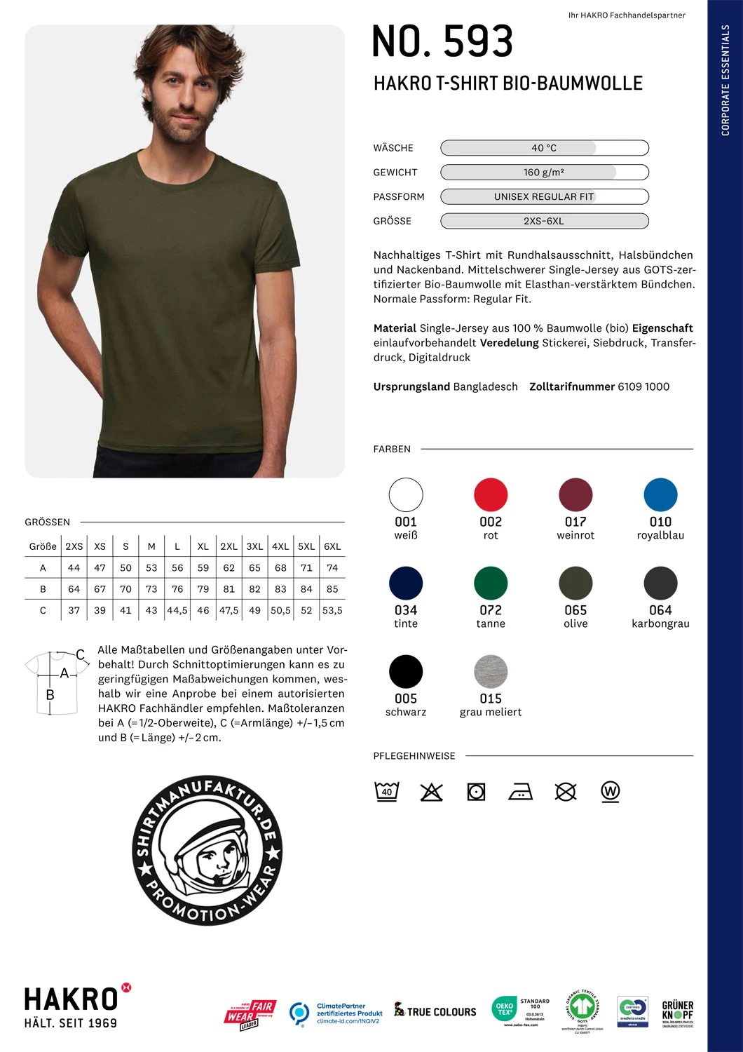 Hakro T-Shirt Bio-Baumwolle
