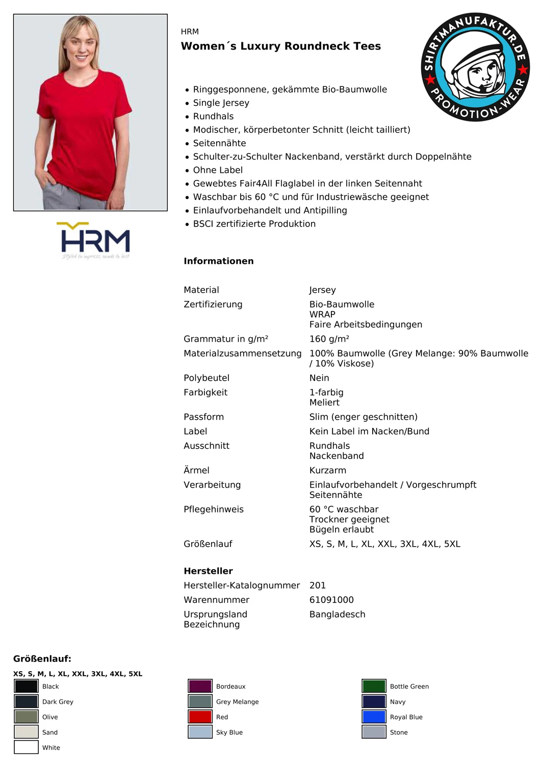HRM Womens Luxury Tee