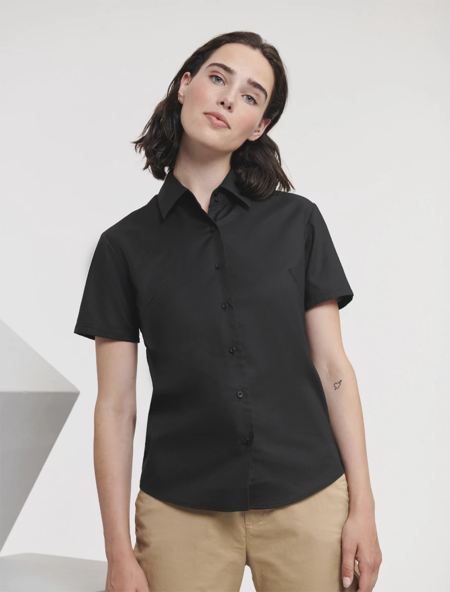 Russell Ladies Short Sleeve Oxford Blouse