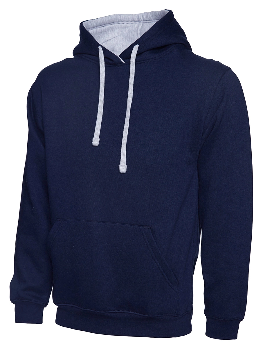 Uneek Contrast Hooded Sweatshirt