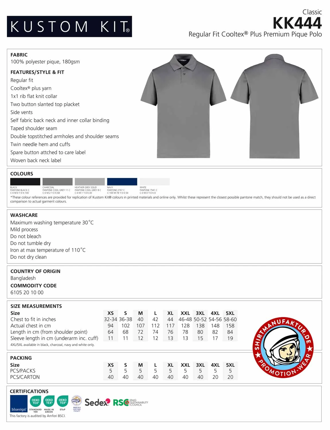 Kustom Kit Cooltex Plus Polo