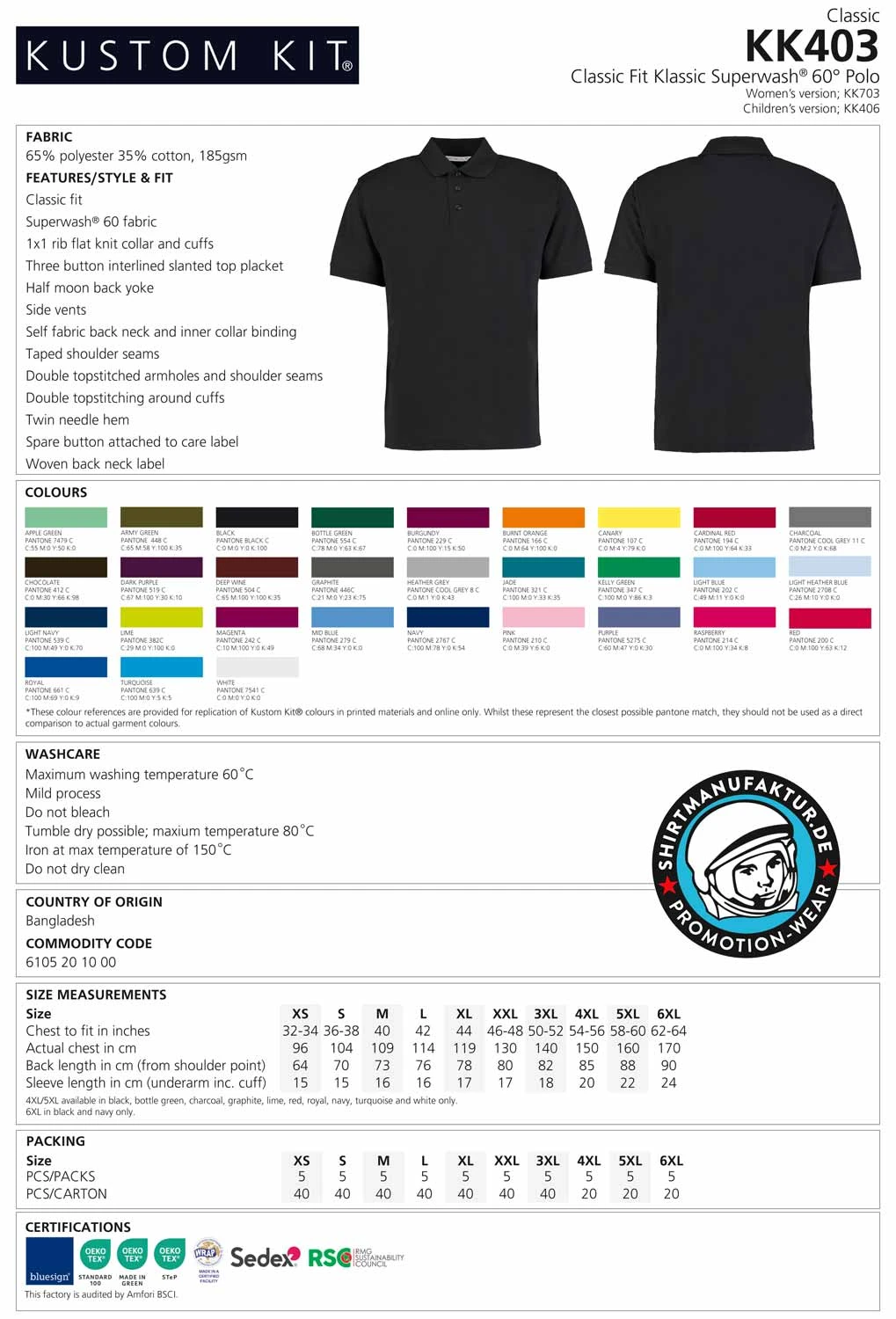 Kustom Kit Klassic Polo