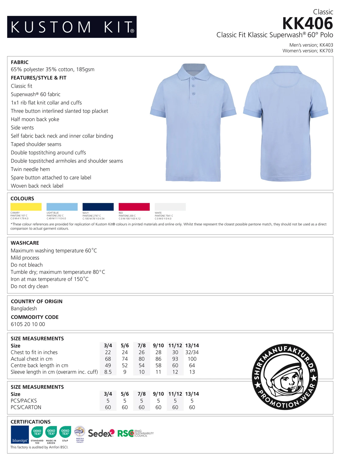 Kustom Kit Kids Klassic Polo