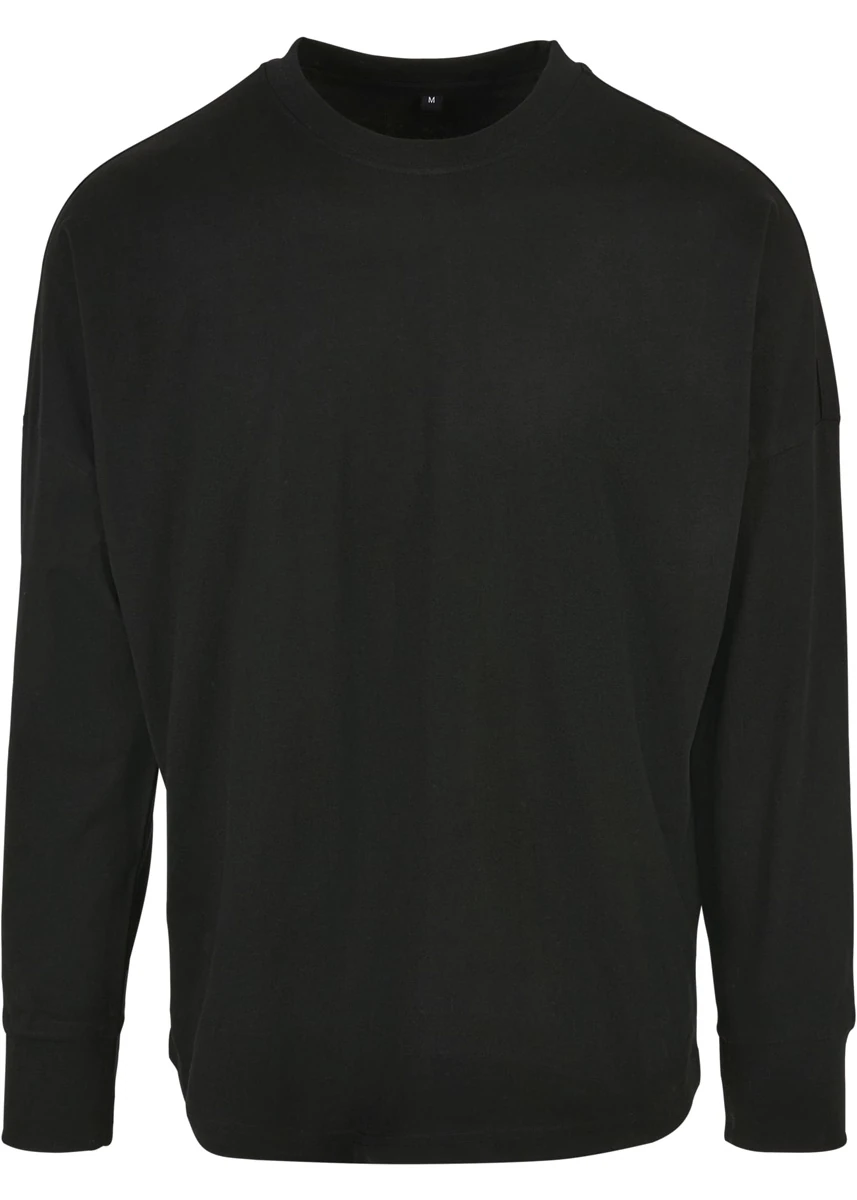 Build Your Brand, Oversized Cut On Longsleeve BY198, black