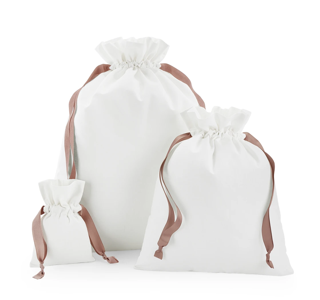 Westford Mill Cotton Gift Bag With Ribbon Drawstring