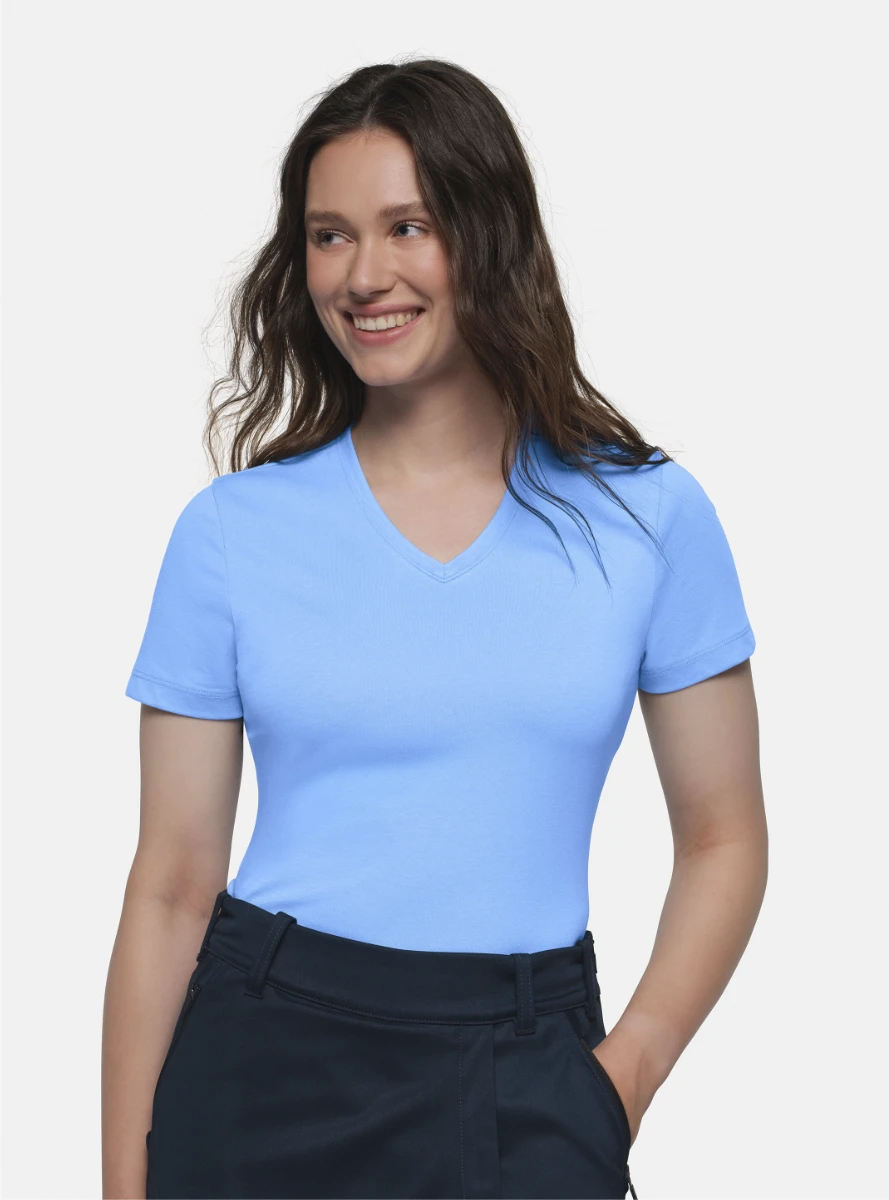 Hakro Ladies Cotton Tec V-Shirt