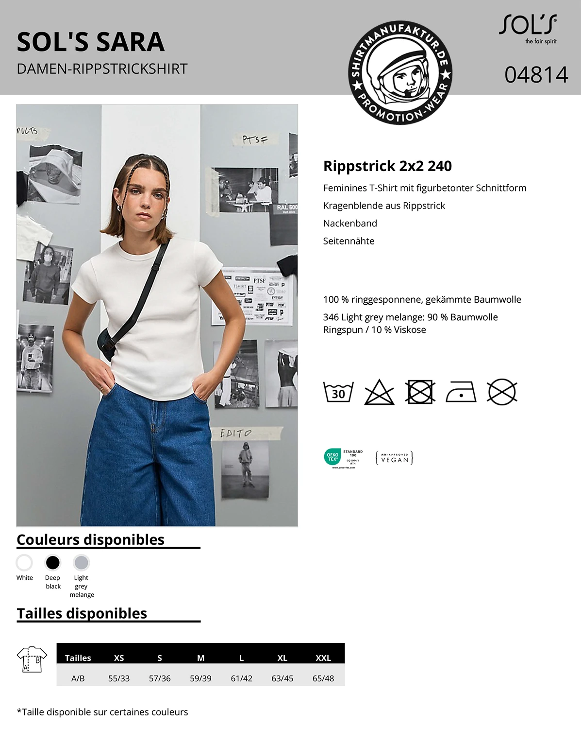 Sol's Womens Sara Ribbed T-Shirt