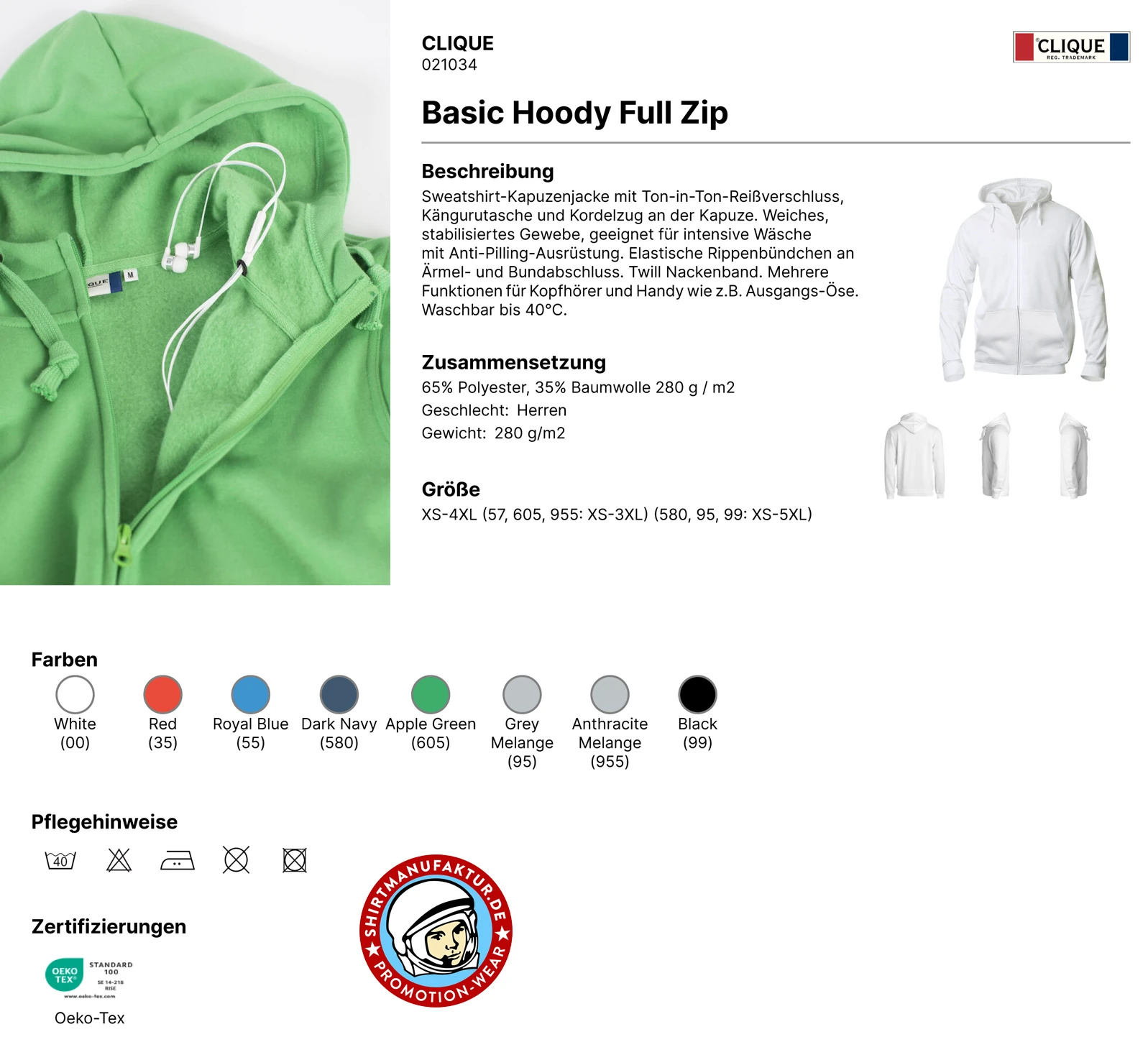 Clique Basic Hoody Full Zip