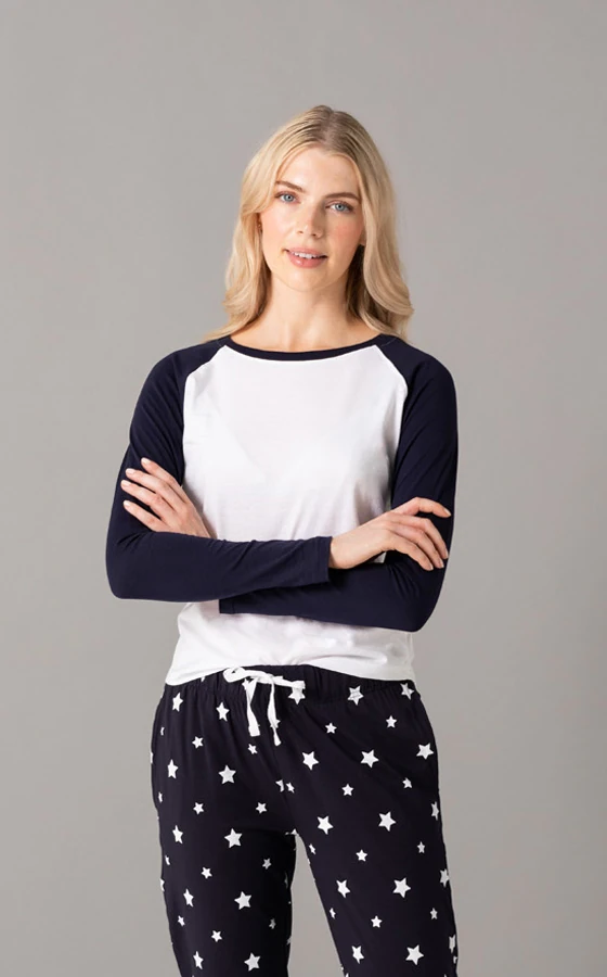 SkinniFit Womens Long Sleeved Baseball T