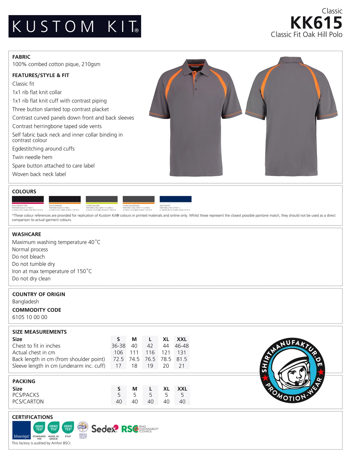Kustom Kit Oak Hill Polo Kustom Kit Oak Hill Polo