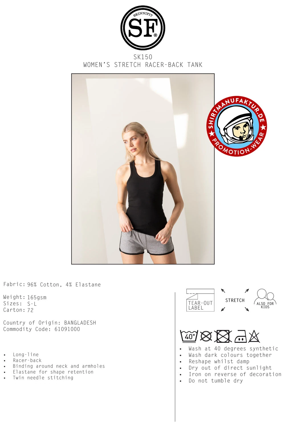 SkinniFit Womens Stretch Tank