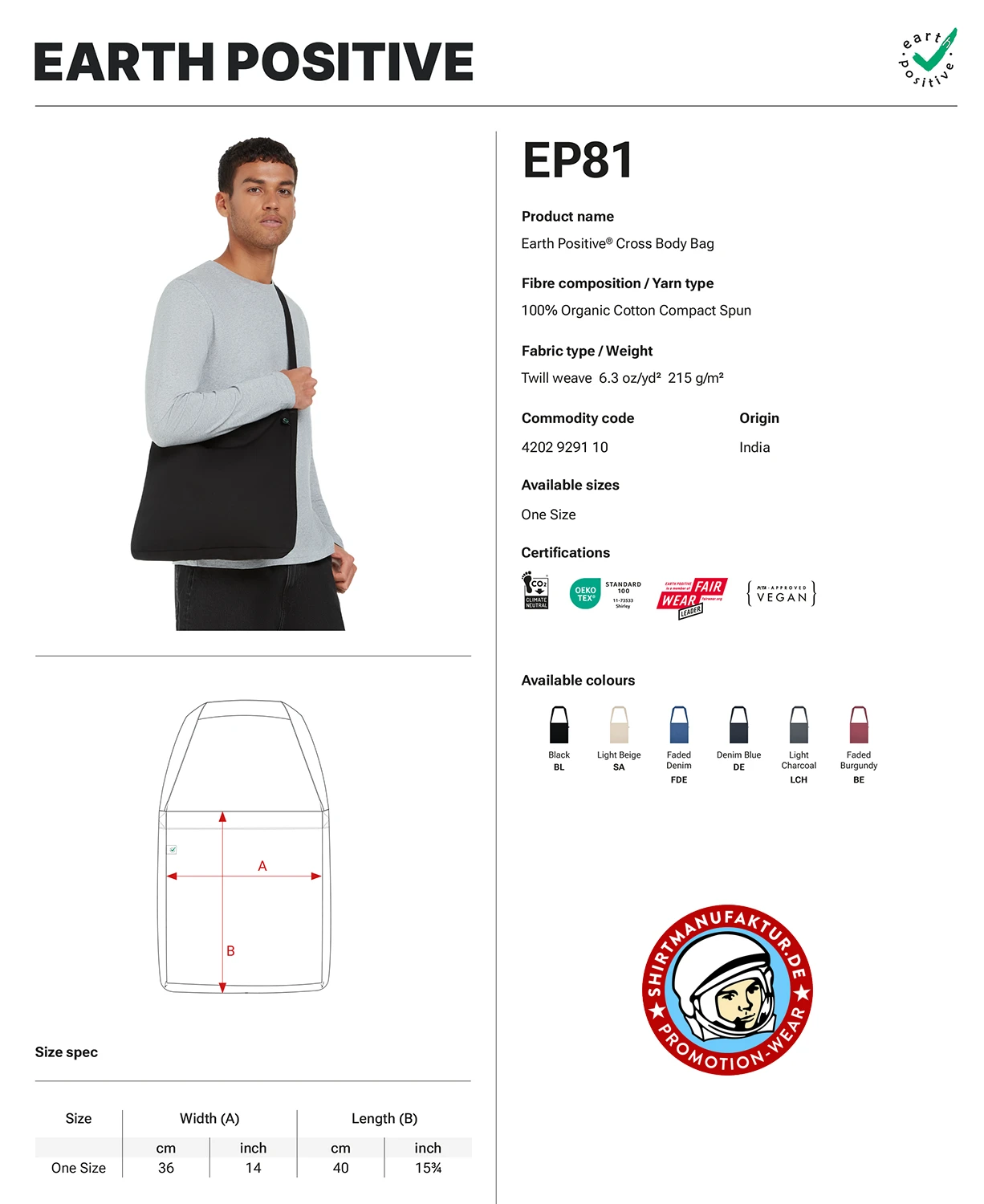 Earth Positive Cross Body Bag