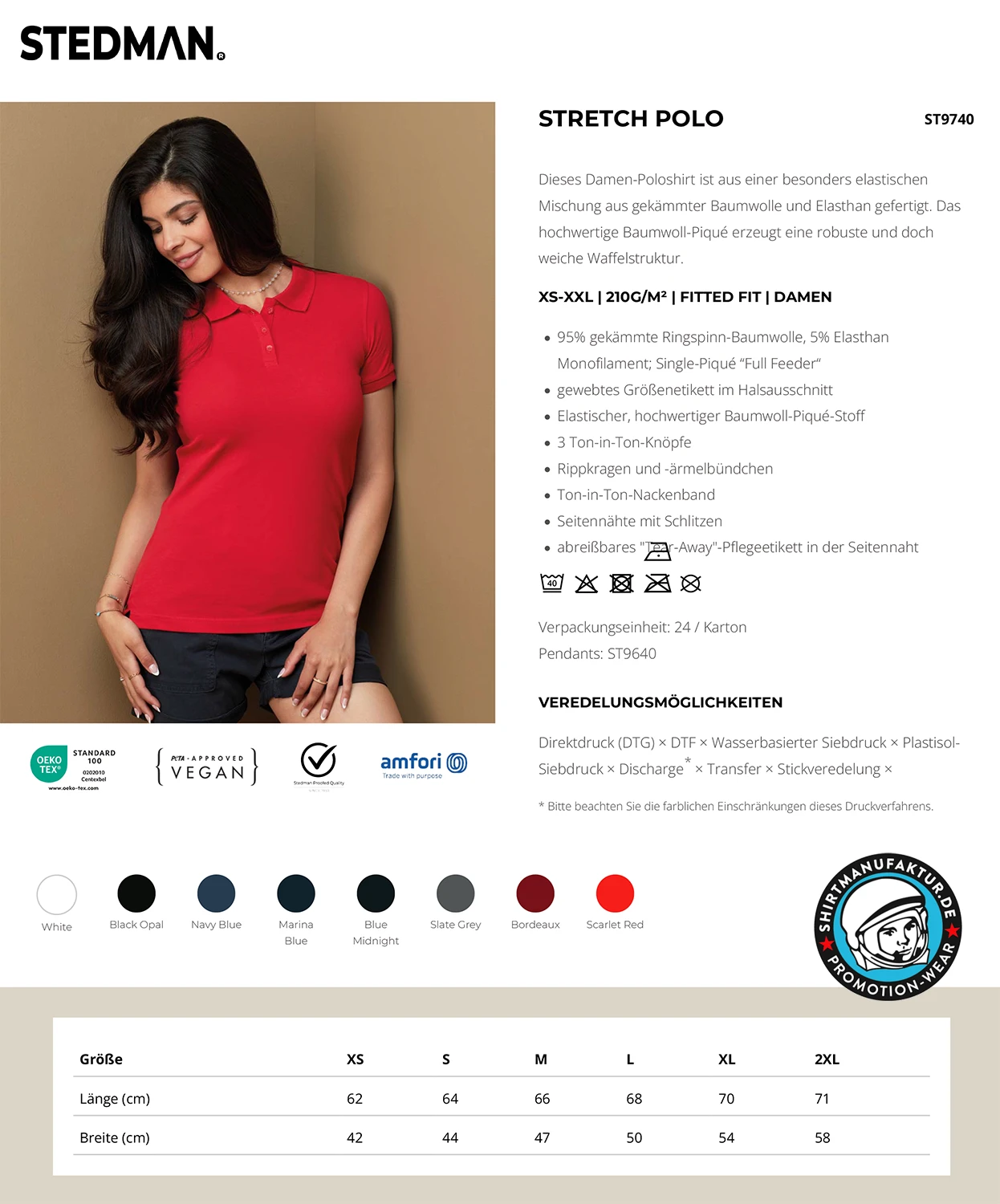 Stedman Womens Stretch Polo