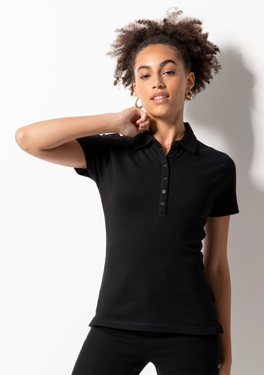 SkinniFit Womens Short Sleeved Stretch Polo