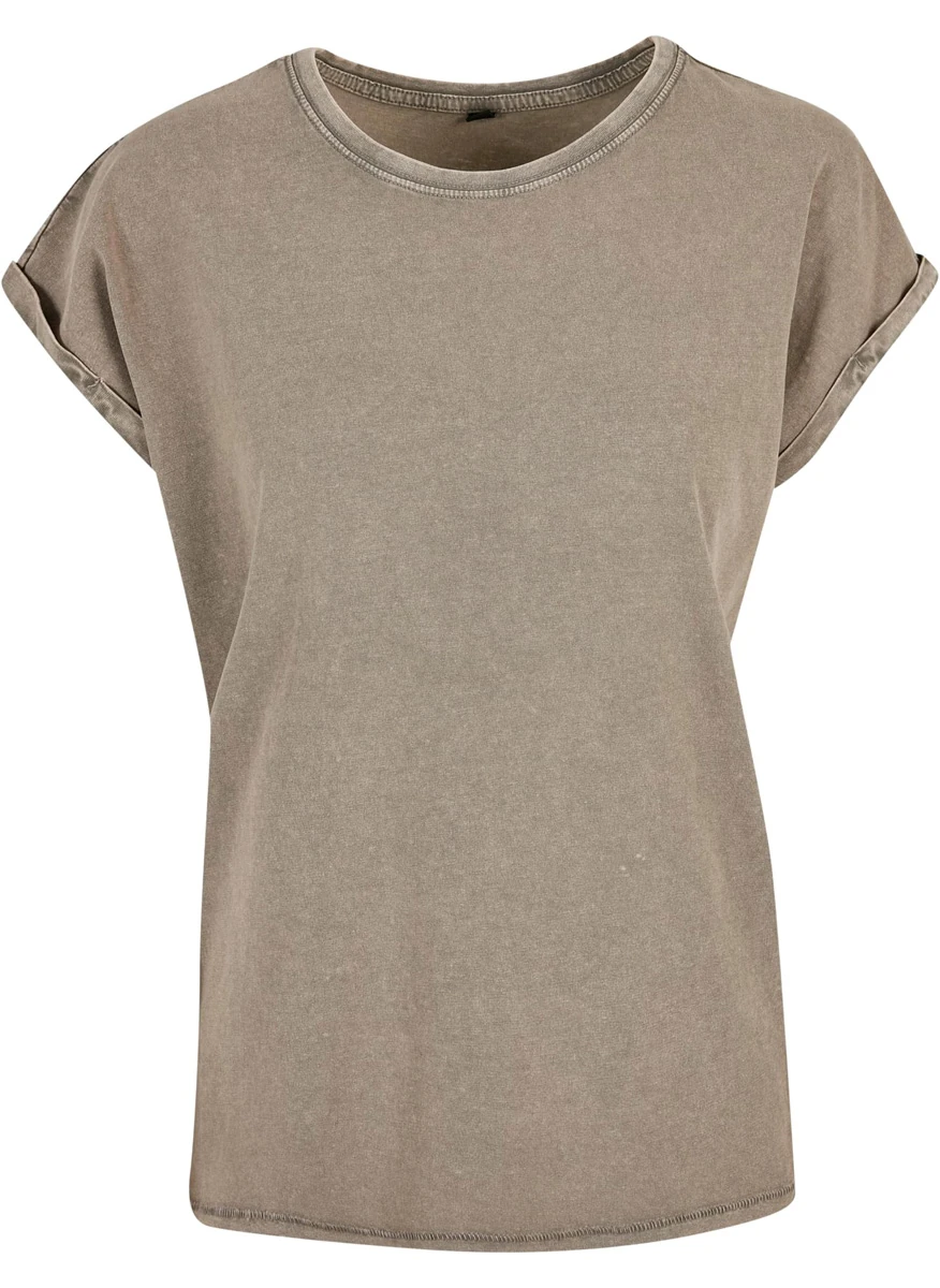 Build Your Brand Ladies Acid Washed Extended Shoulder Tee